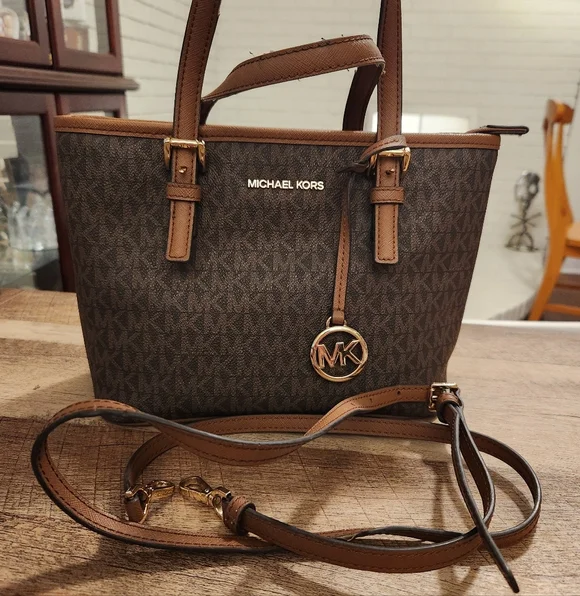 Michael Kors Dark Brown Signature Tote - Picture 2 of 16